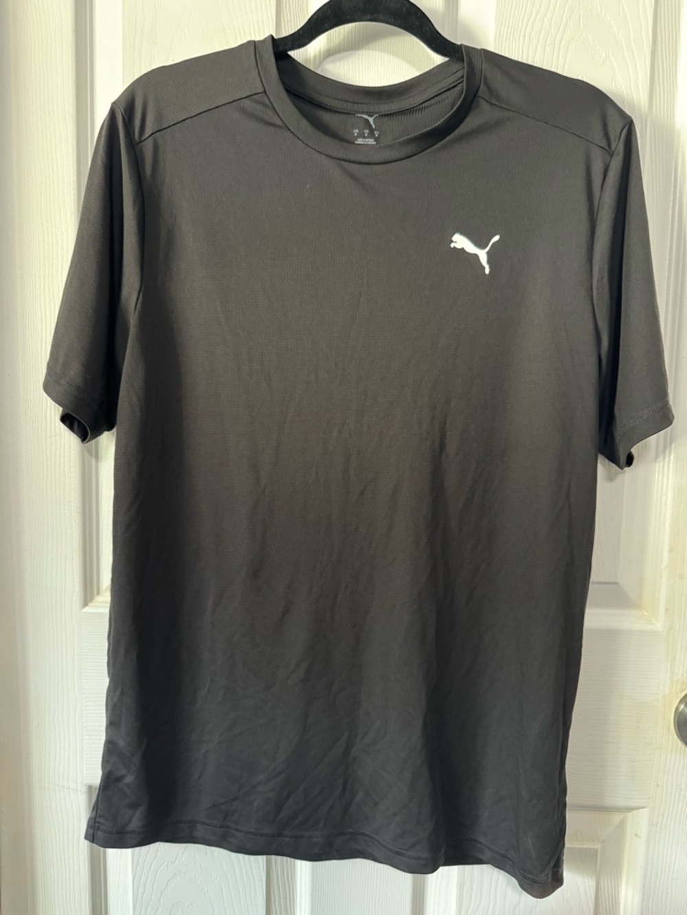 Puma Black Short Sleeve Performance Tee with White Logo